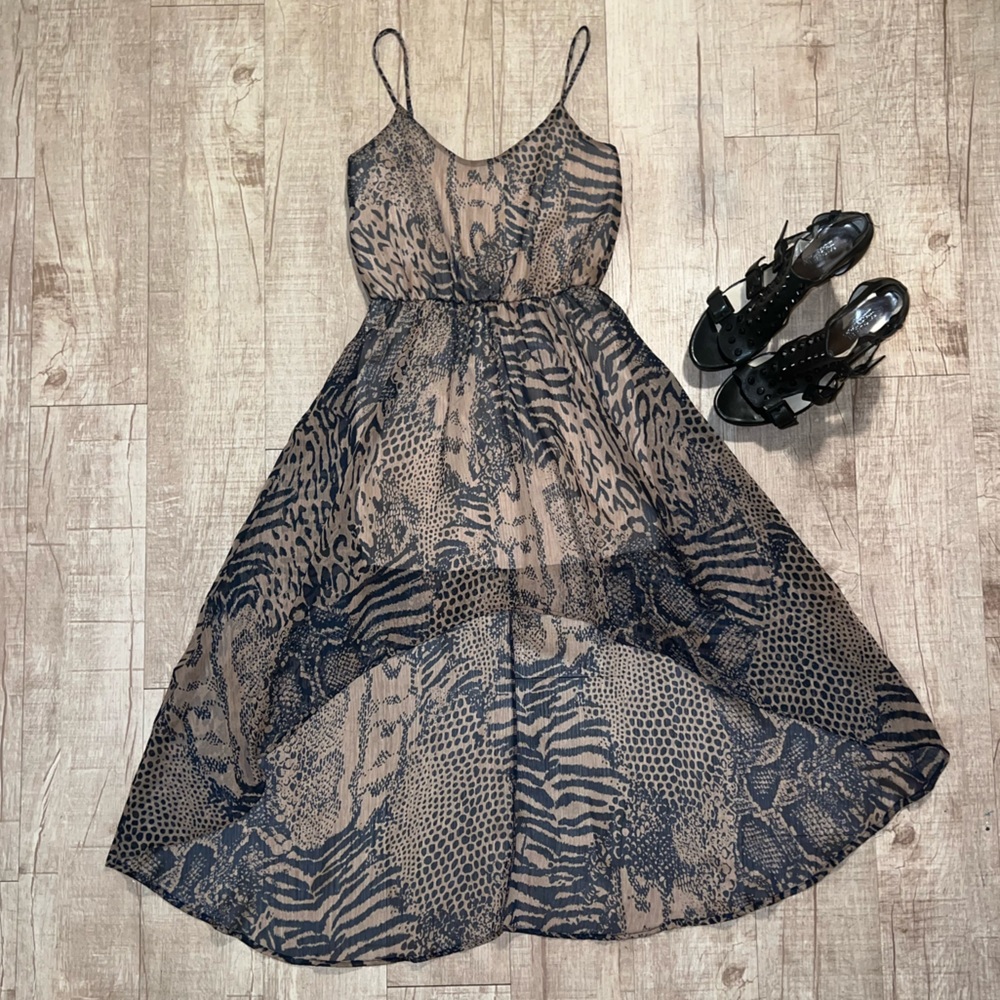 Animal Print High Low Dress 🐆